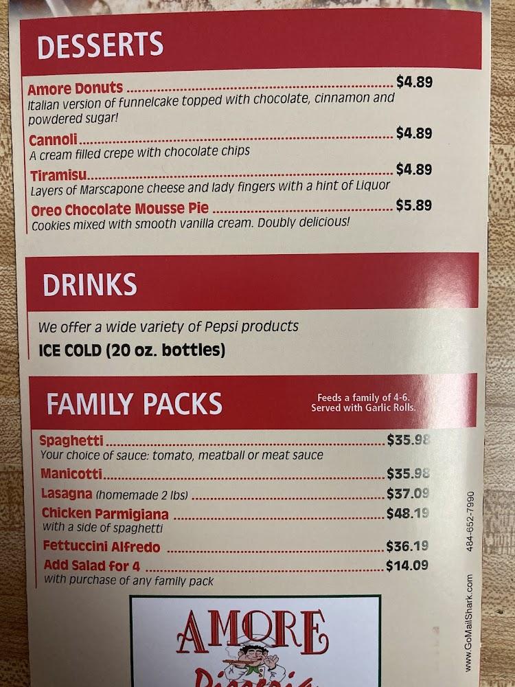 Amore Pizzeria Menu image 1