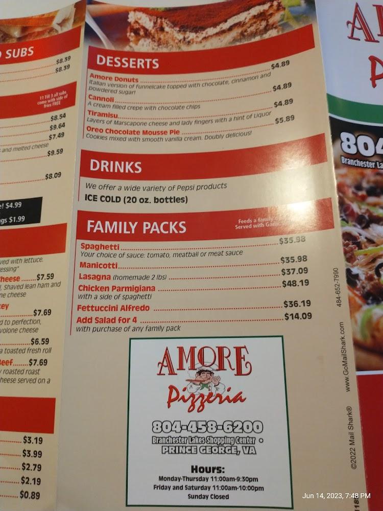 Amore Pizzeria Menu image 4